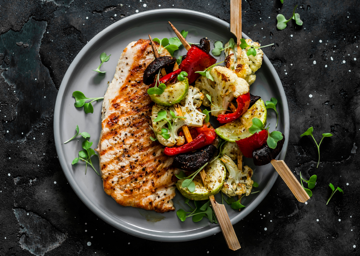 Grilled chicken on george foreman top